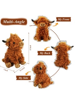 NajmStyle Soft Highland Cow Plush Toy - Hypoallergenic 10" Stuffed Animal with Safety Certification, Ramadan Gift for Kids & Home Decor  - Image 2