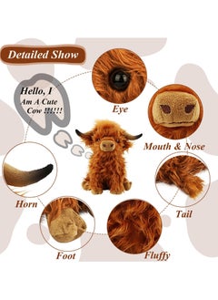 NajmStyle Soft Highland Cow Plush Toy - Hypoallergenic 10" Stuffed Animal with Safety Certification, Ramadan Gift for Kids & Home Decor  - Image 3