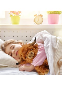 NajmStyle Soft Highland Cow Plush Toy - Hypoallergenic 10" Stuffed Animal with Safety Certification, Ramadan Gift for Kids & Home Decor  - Image 4