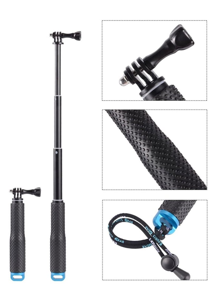 Generic - Selfie Stick, 19” Waterproof Hand Grip Adjustable Extension Monopod Pole Compatible with GoPro Hero 9 8 7 6 5 4 3+ 3 2 1 Session - Image 1