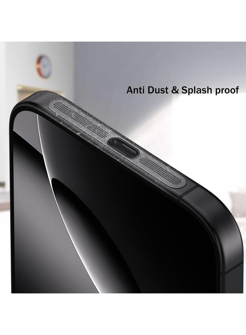Black 2-piece headphone speaker net suitable for iPhone 12 series/iPhone 13 series/iPhone 14 series/iPhone 15 series/iPhone 16 series dust cover protective cover  - Image 1