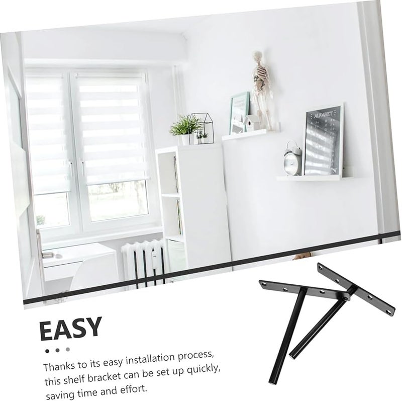 2Pcs Heavy Duty Invisible Metal Shelf Brackets For Floating Shelves 6 Inch - Image 4