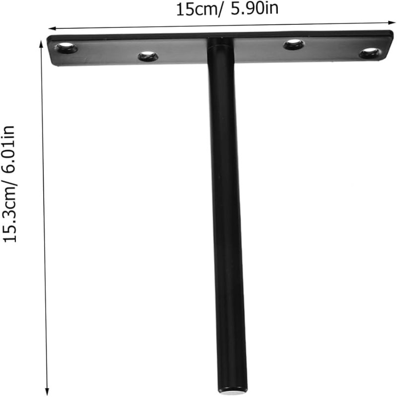 2Pcs Heavy Duty Invisible Metal Shelf Brackets For Floating Shelves 6 Inch - Image 3