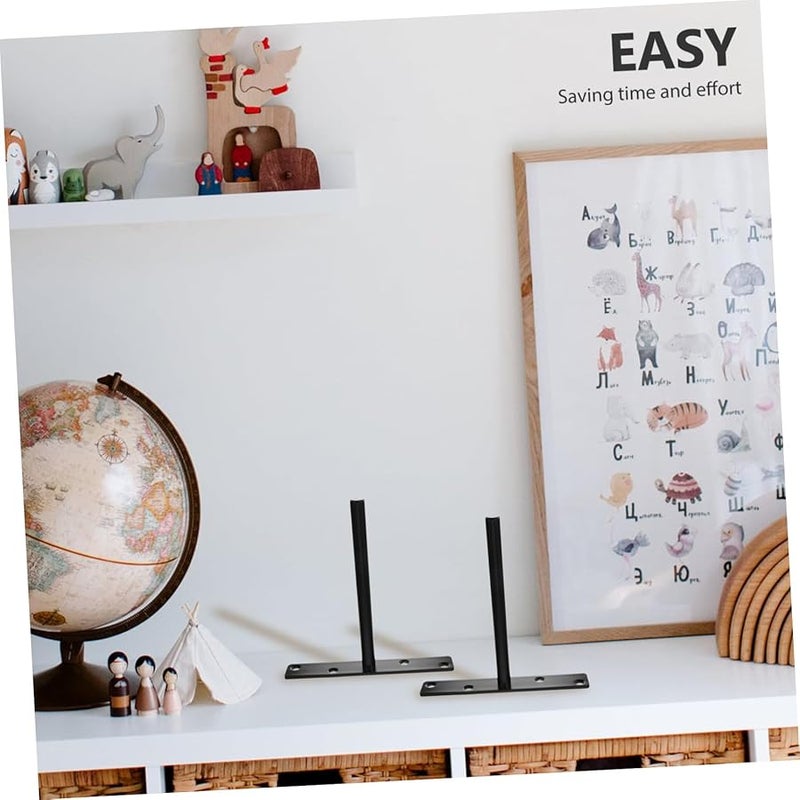 2Pcs Heavy Duty Invisible Metal Shelf Brackets For Floating Shelves 6 Inch - Image 5