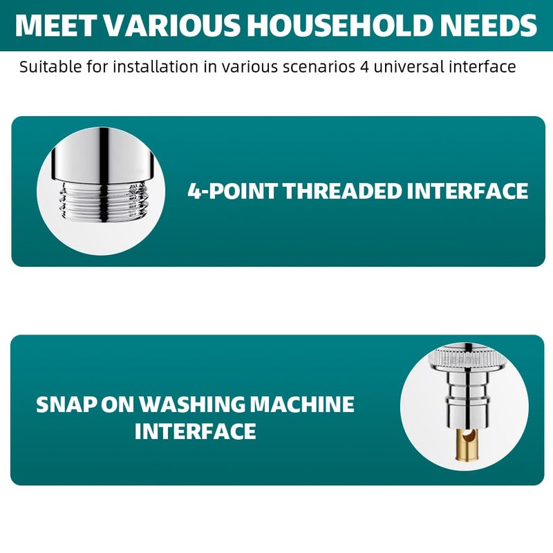HASTHIP ® Stainless Steel 3 in 1 Faucet Tap, 3-Way Angle Valve with Independent Controls, Universal 1/2" Valve Ideal for Shower, Washing Machine, Garden Irrigation and More - Image 4