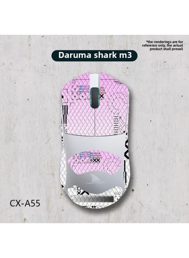 Generic - Applicable Mouse Anti-slip Stickers Darmoshark Damo Shark M3 Special Side Sweat-absorbing Protective Stickers Full Set Of Palm-Color:Damo Shark M3-CX-A55/White Diamond-all Inclusive - Image 1