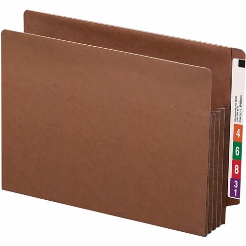 Smead End Tab TUFF® File Pocket, Reinforced Straight-Cut Tab, 3-1/2" Expansion, Tyvek® Gusset, Extra Wide Letter Size, Redrope, 10 per Box (73780) - Image 5