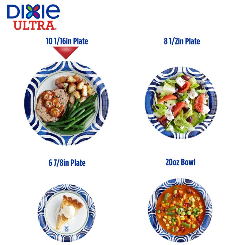 Dixie Ultra, Large Paper Plates, 10 Inch, 44 Count, 3X Stronger*, Heavy Duty, Microwave-Safe, Soak-Proof, Cut Resistant, Disposable Plates For Heavy, Messy Meals - Image 2