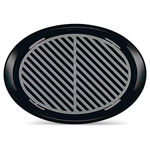 Freelance Anti Slip Serving Tray - 49 x 34 cm - Oval - Black - Non-Slip Rubber Surface, Break-Resistant - Versatile Anti Skid PP Plastic Kitchen & Dining/Coffee Table Trays for Breakfast/Food/Tea - Image 3