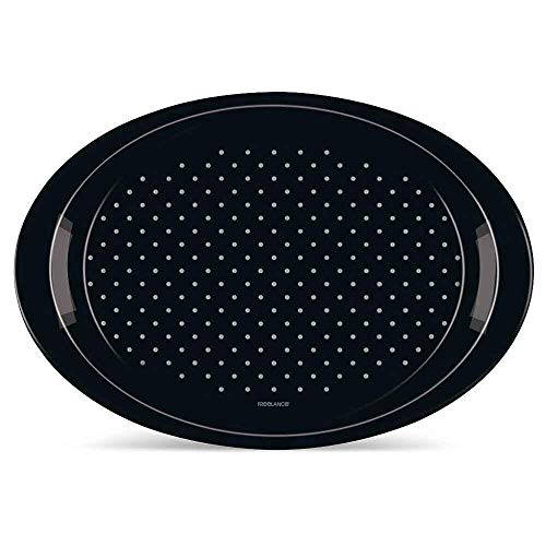 Freelance Anti Slip Serving Tray - 49 x 34 cm - Oval - Black - Non-Slip Rubber Surface, Break-Resistant - Versatile Anti Skid PP Plastic Kitchen & Dining/Coffee Table Trays for Breakfast/Food/Tea - Image 2