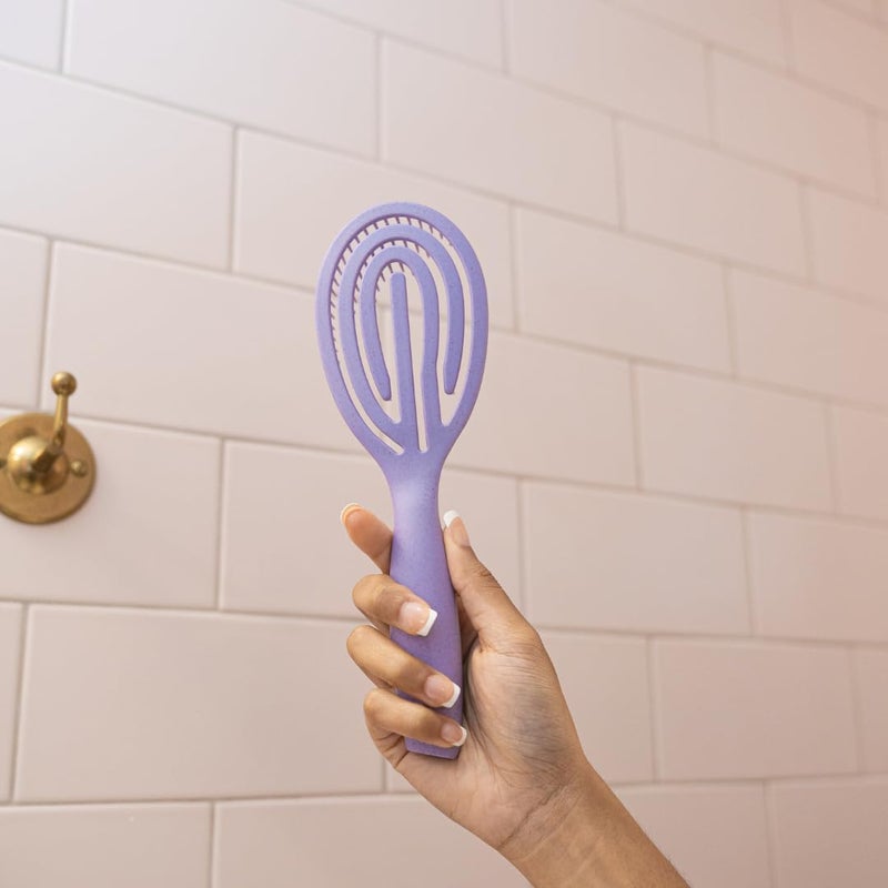 Naturally Dressed Tangle Ease Detangling Brush Soft  Flexible Bristles  Safe for All Hair Types  Styling Brush for Separating Shaping and Defining Curls