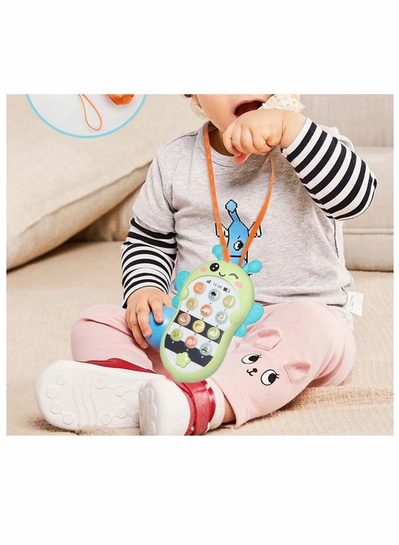 Excefore Baby Cell Phone Toys, Multi-function Mode Children's Early Education Music Mobile Phone, Teething Phone Toy for Babies, Early Education Enlightenment Music Simulation Phone with Light and Sound - Image 4