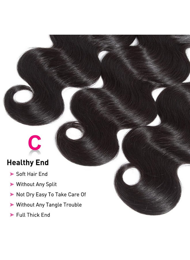 Flady 12A Brazilian Human Hair Bundles Body Wave 3 Bundles Human Hair 14 16 18 Inch Virgin Hair Bundles Deals Human Hair Weave Body Wave Human Hair Extensions Natural Color - Image 5