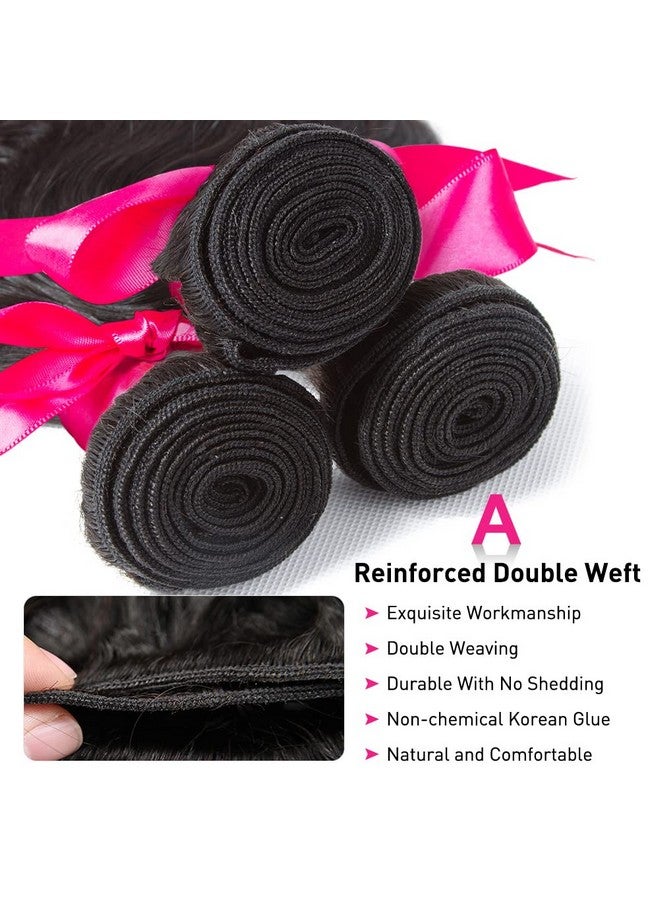 Flady 12A Brazilian Human Hair Bundles Body Wave 3 Bundles Human Hair 14 16 18 Inch Virgin Hair Bundles Deals Human Hair Weave Body Wave Human Hair Extensions Natural Color - Image 3