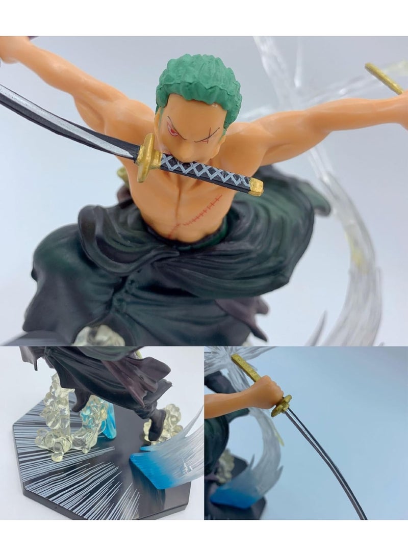 STORE 7 Triple Sword Anime Warrior Action Figure 16 cm – Premium Anime Collectible Statue with Battle Effects, Detailed Display Figurine for Collectors & Anime Fans - Image 3