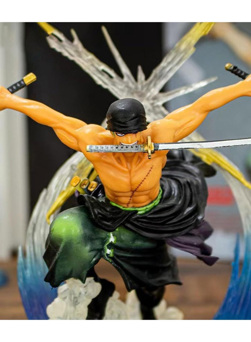 STORE 7 Triple Sword Anime Warrior Action Figure 16 cm – Premium Anime Collectible Statue with Battle Effects, Detailed Display Figurine for Collectors & Anime Fans - Image 5