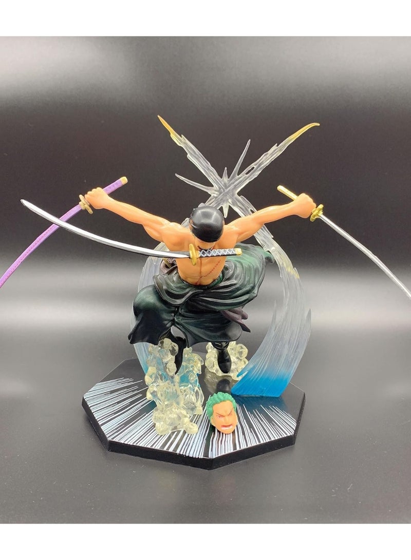 STORE 7 Triple Sword Anime Warrior Action Figure 16 cm – Premium Anime Collectible Statue with Battle Effects, Detailed Display Figurine for Collectors & Anime Fans - Image 4