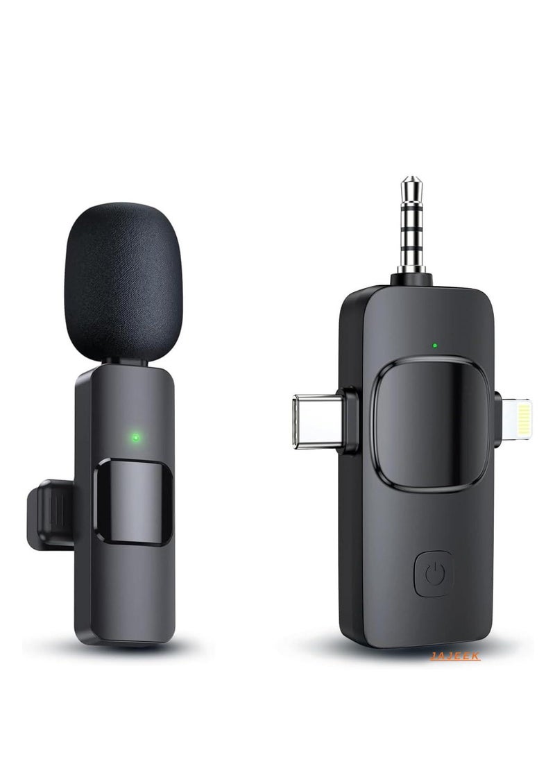 JAJEEK "Versatile 3-in-1 Wireless Microphone – Compatible with Smartphones, Speakers, and Computers, Clear High-Quality Audio for Vlogging, Live Streaming, Podcasts, Online Meetings & More" - Image 1