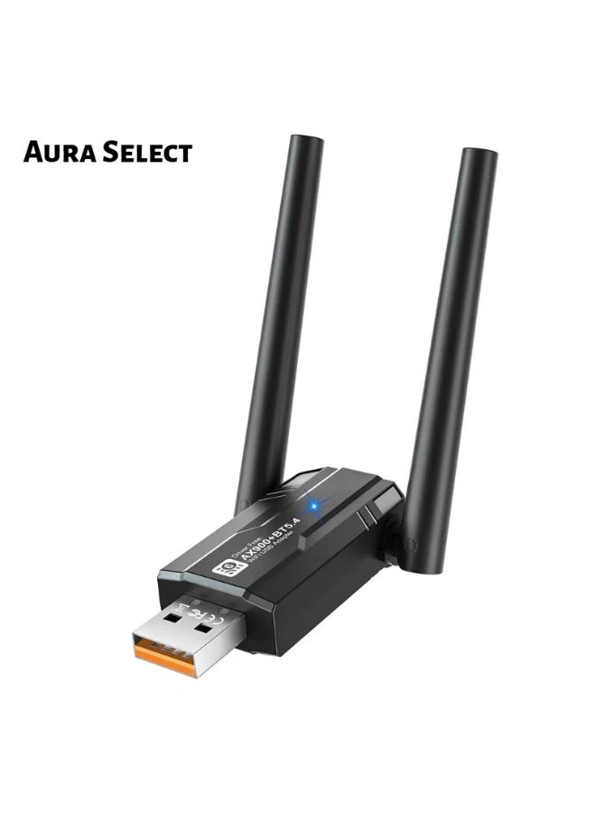 Aura Select AX900 WiFi Adapter, USB WiFi 6 Adapter with Bluetooth 5.4 Dual Band 2.4/5GHz, Wireless Network Adapter with 5dBi Antenna for Desktop/Laptop, WPA3 - Image 1