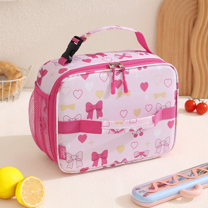 Kids Flat Cute Handheld Insulated Lunch Bag for School Portable Thermal Cooler Bag with Thickened Polyester - Image 2