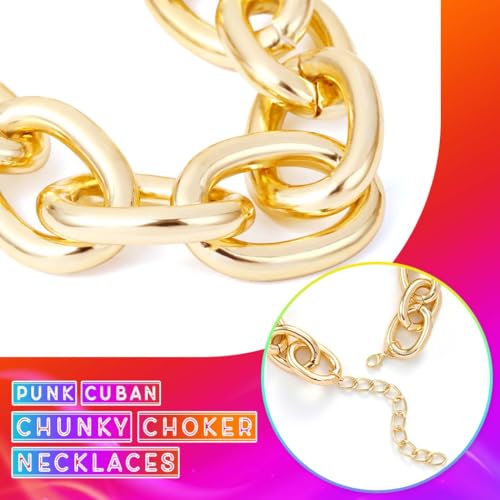 CLOACE Chunky Choker Necklace Gold Cuban Link Chain Thick Necklaces Punk Jewelry for Women(Gold cuban chain) - Image 5