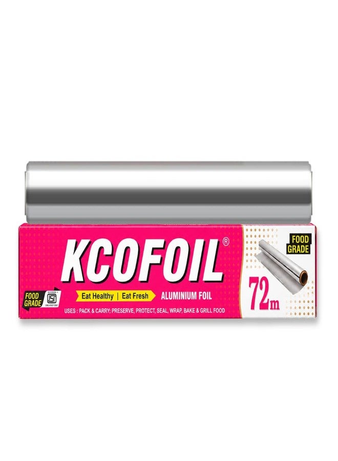 Kcofoil 72M Aluminium Silver Kitchen Foil Roll Paper Aluminium Foil - Image 1