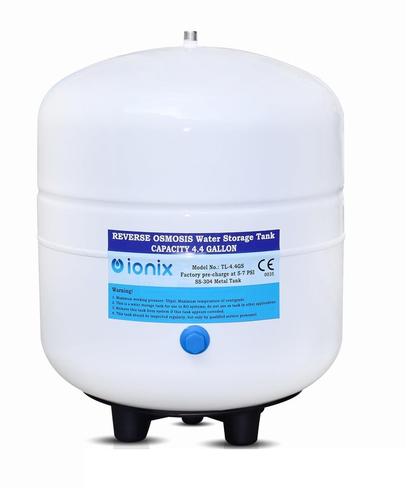 IONIX Ro Stainless steel 304 Pre-Pressurized Metal pressure tank with tank valve, 4.4 gallons capacity, Healthy water for your family, Used by Top indian brands, Ro Metal Pressure Tank - Image 1