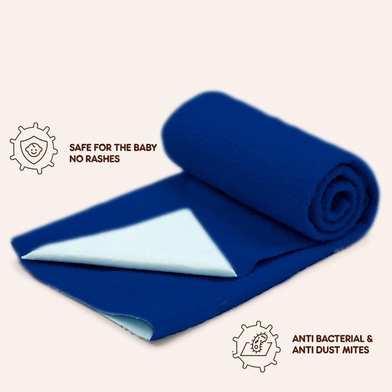 Edenwald Waterproof Quick Dry Sheet for Baby | urine mat for baby | (Royal Blue_Double Bed Size (260cm X 200cm) - Image 2