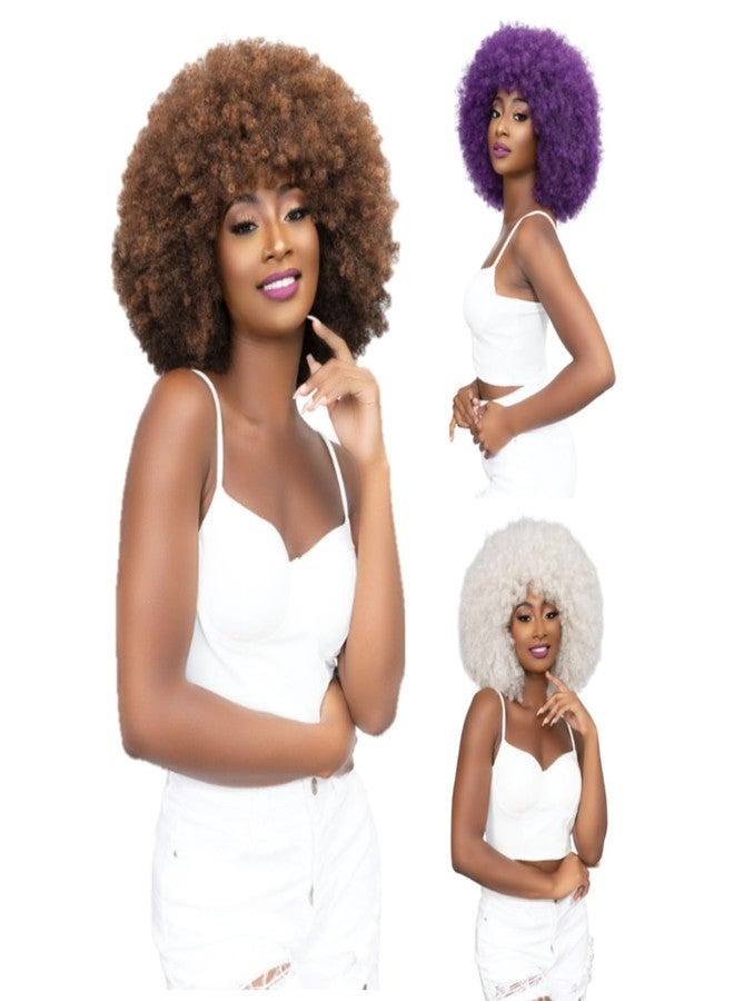 Janet Collection - Natural Afro Badu Wig - Small Kinky Curly Style - Premium Synthetic Fiber - Naturally Curly (CARDINAL) - Image 1