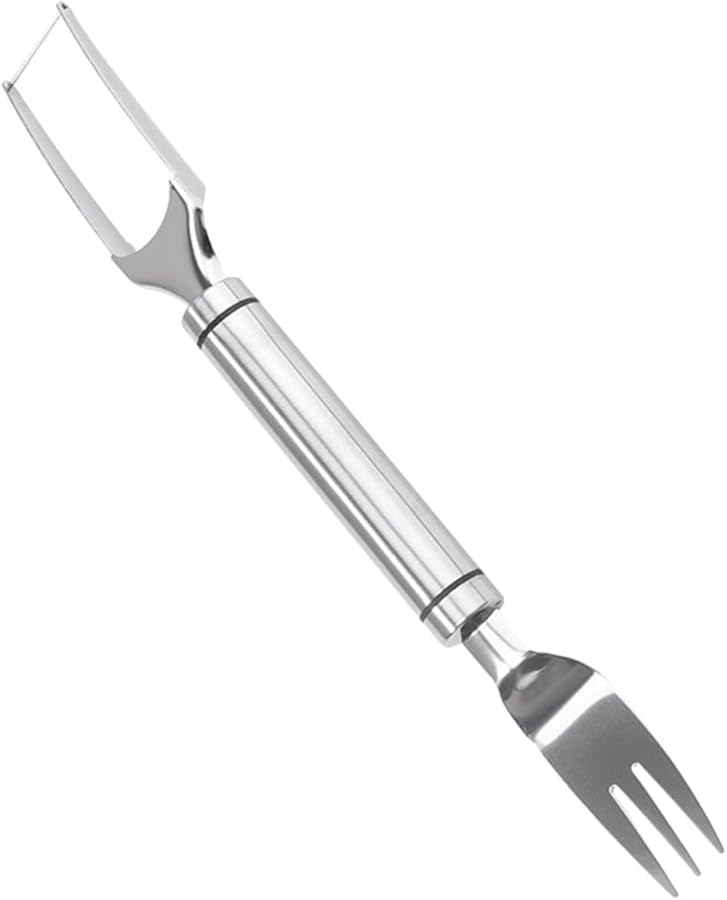 Stainless Steel Watermelon Slicer Fork 2 in 1 Fruit Cutter Tool Easy to Use and Store - Image 2