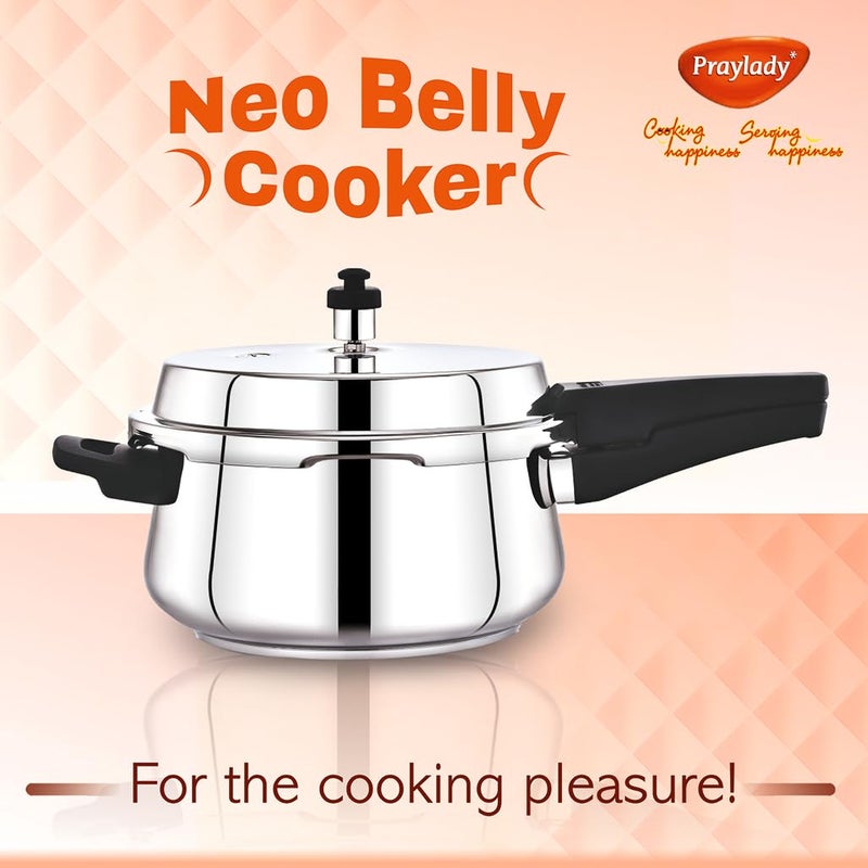 Praylady Stainless Steel Pressure Cooker with Outer Lid Pressure Cooker Capacity 35 Litre Silver - Image 3
