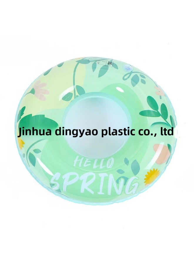 Thick Environmental Protection PVC Cartoon Inflatable Swimming Ring Summer Children's Water Park Floating Life Buoy Wholesale-Color:Flowers-Specifications:70#(pvc Thickened)  - Image 1