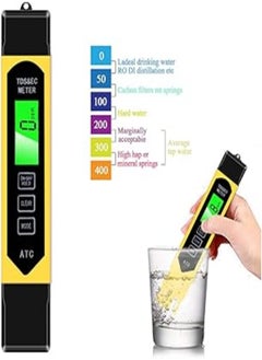 Stanaway TDS Meter Digital Water Quality Hardness Test Meter Kit Aquarium 4 in 1, 0-9990ppm, Conductivity Meter for Drinking Water (Yellow)