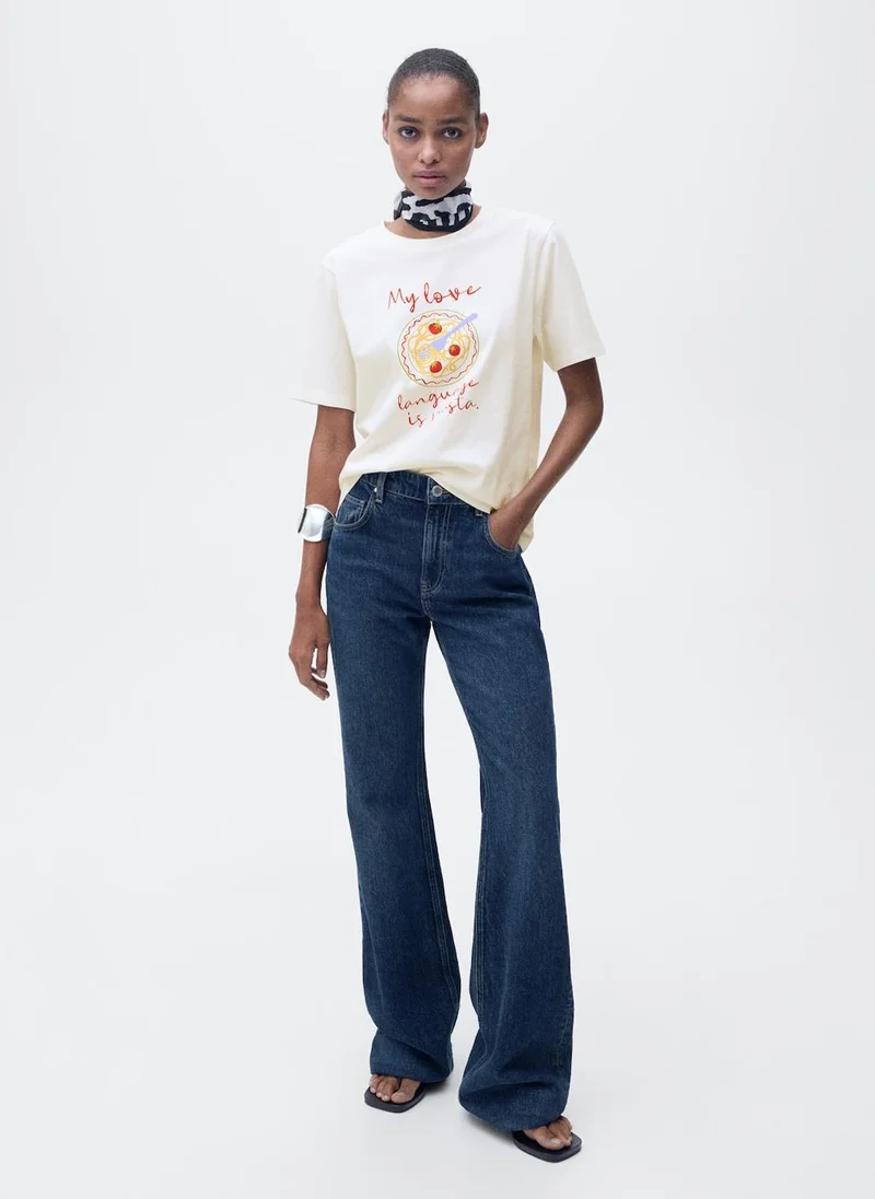 MANGO Short-Sleeved Printed T-Shirt