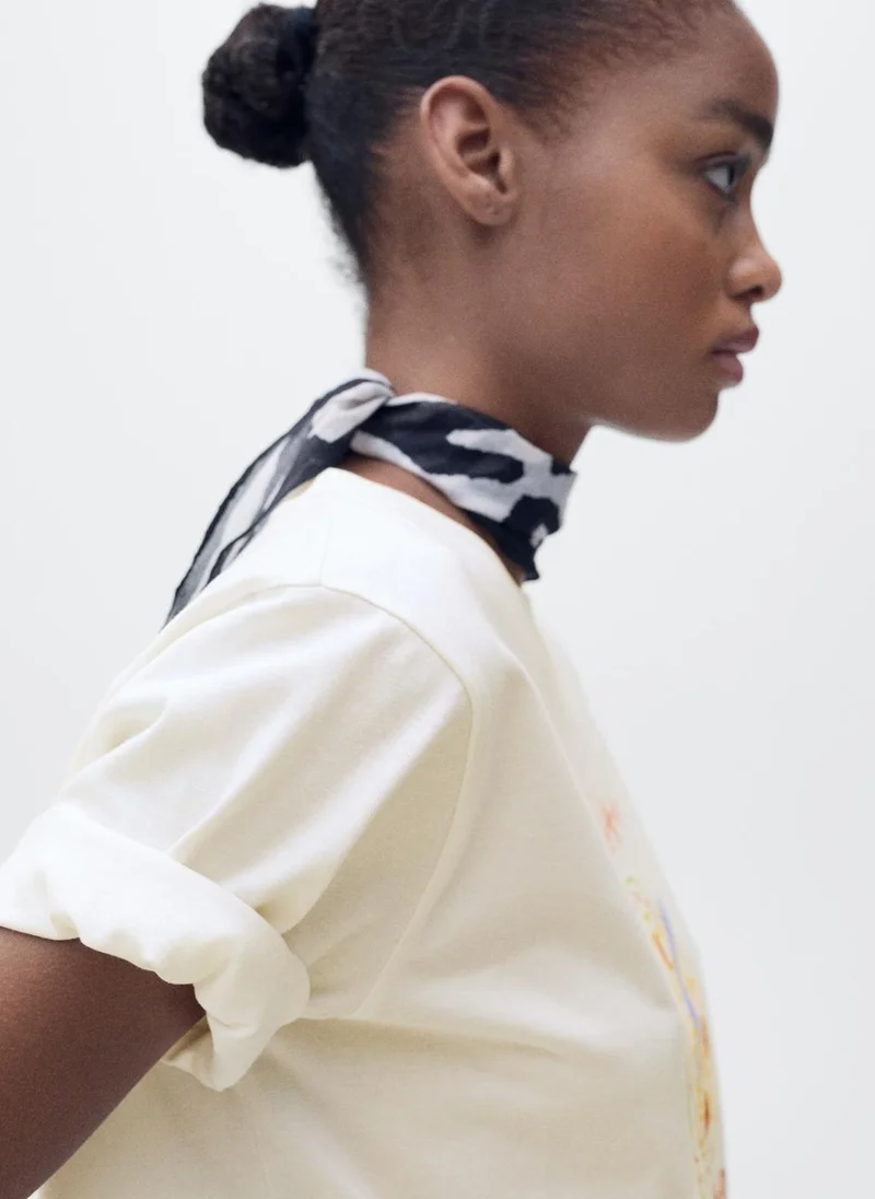 MANGO Short-Sleeved Printed T-Shirt