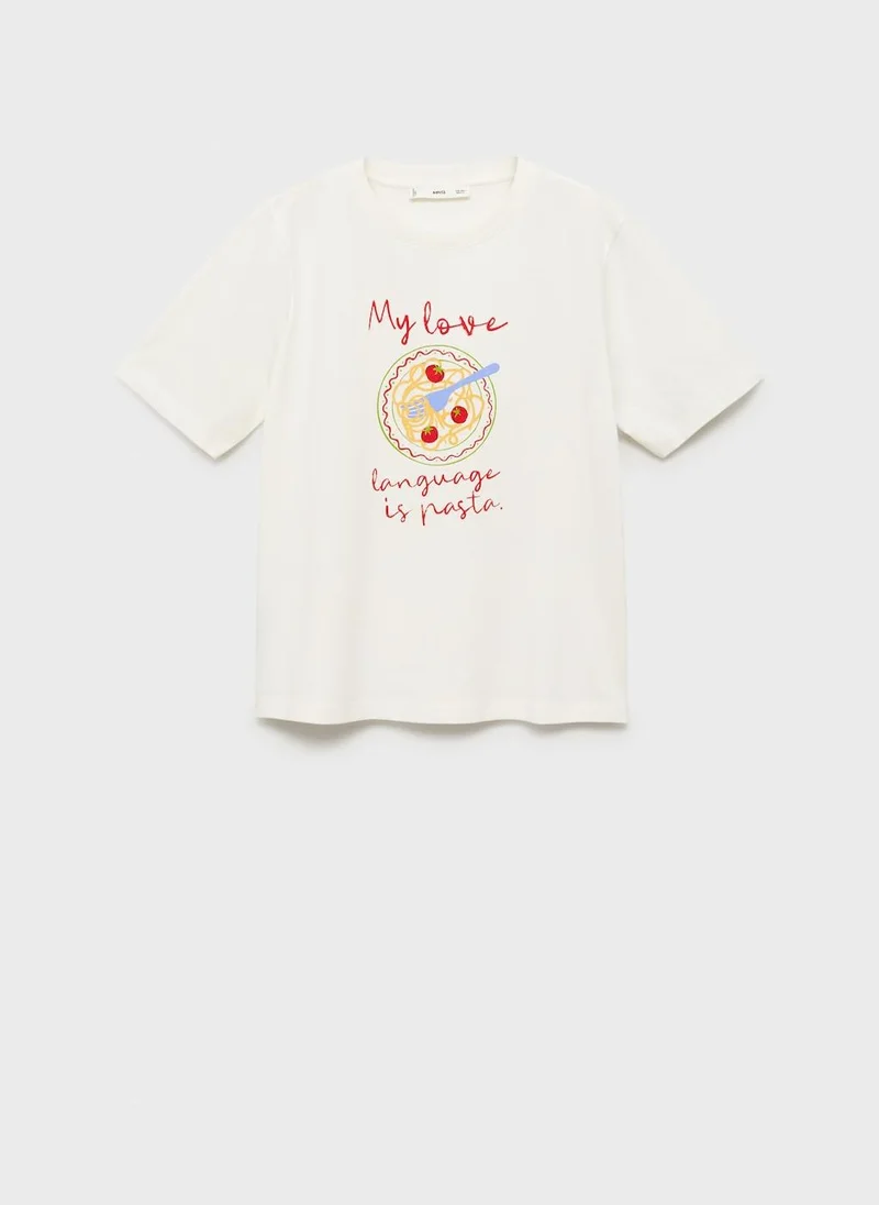 MANGO Short-Sleeved Printed T-Shirt