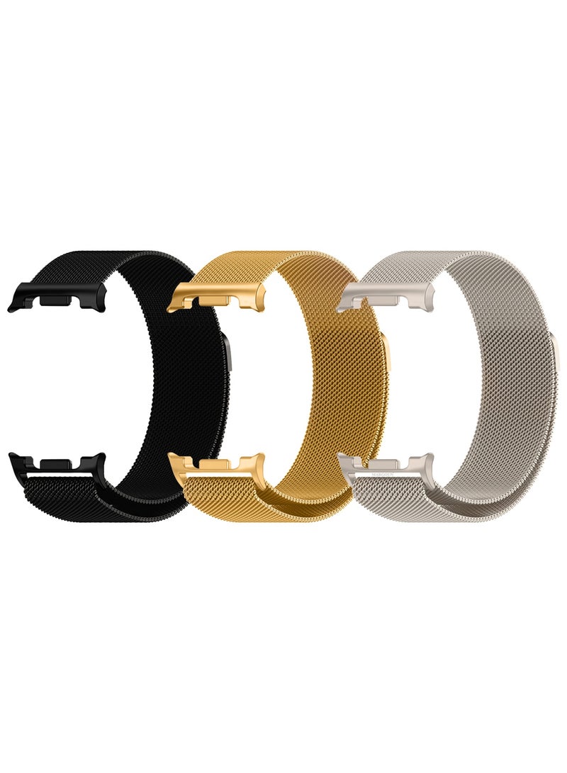 3Packs Milanese Metal Band for Samsung Galaxy Watch 8 Band 40mm 44mm/8 Classic 46mm, Mesh Magnetic Stainless Steel Loop Strap - Image 1