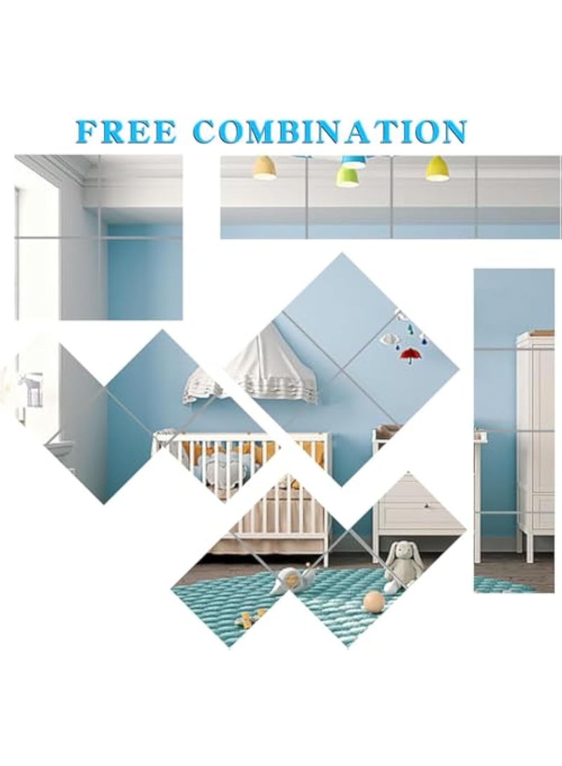 Arabest 4-Piece Thick Acrylic Mirror Set for Walls, 12 x 12 inch self-Adhesive Frameless Small Mirror Tiles, Flexible Plastic Lenses for Bedroom, Home, and Gym Doors (4 pcs 12x12inch) - Image 4