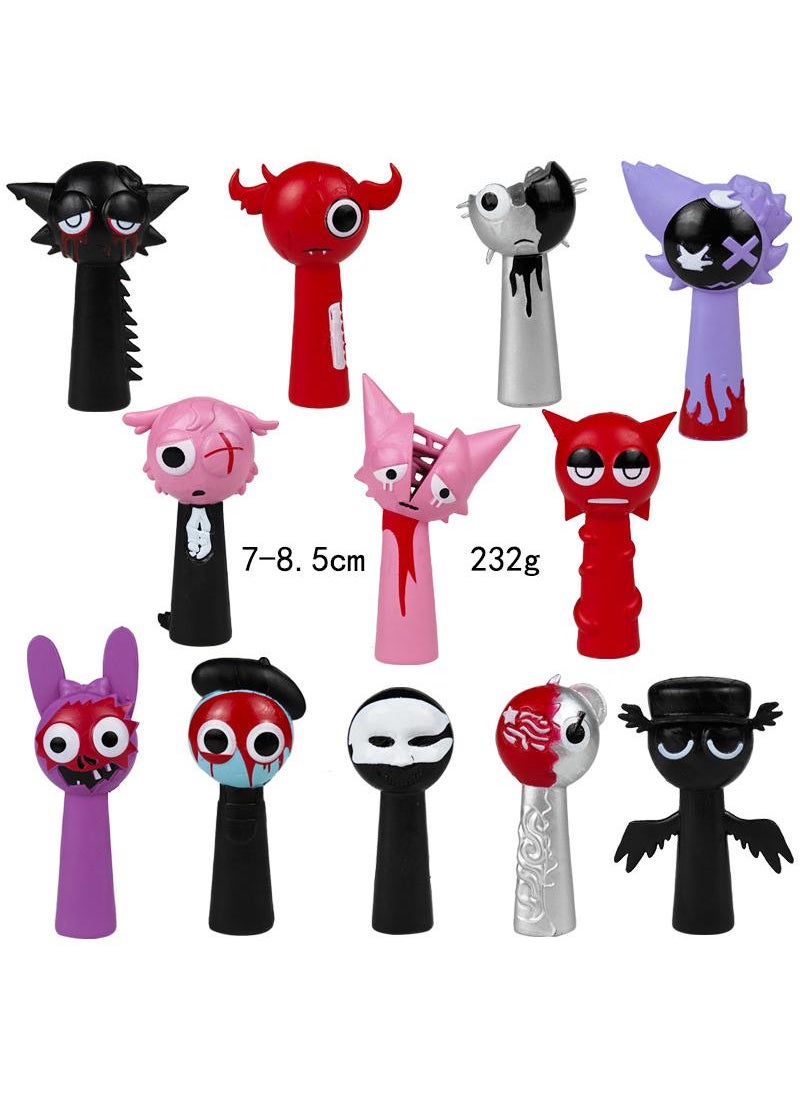Y&D 12 Piece Sprunki  Figures The Sprunki  Action Figure Toys For Fans Sprunki Series Figures Model Birthday Cake Toppers 