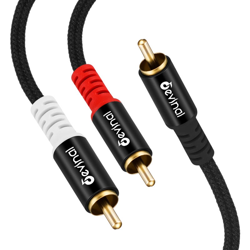 Devinal RCA Y Cable, RCA/Phono Y Splitter, RCA 1 Male to 2 Male Y Adapter, Male/Male Subwoofer Cable Gold Plated for subs/amps/Hi-Fis/Home Theater/receivers 3.3Feet/1M - Image 1