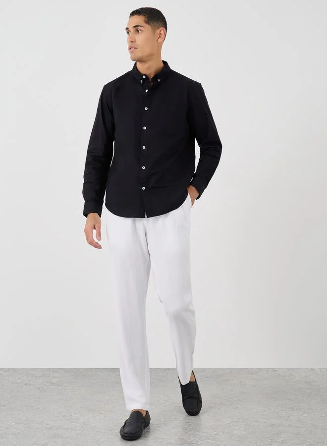ستايلي Styli Button Down Collar Regular Fit Oxford Shirt