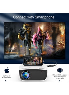 NICPOW Outdoor Projector, Mini Projector with 100" Screen, 1080P and 240" Supported Movie Projector 7500 L Portable Home Video Projector Compatible with Smartphone/TV Stick/PS5/PC/Laptop  - Image 3