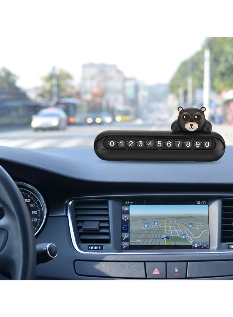 GGOOT Car Temporary Parking Card, Hako Bears Temporary Parking Number Plate Hideable/Replacement Numbers Phone Number Holder, Car Sticker Parking Card Stop Automobile Accessories  - Image 3