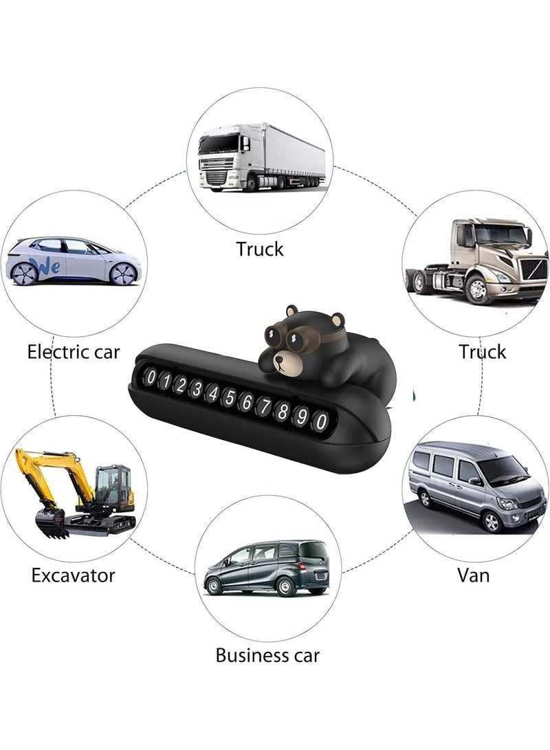 GGOOT Car Temporary Parking Card, Hako Bears Temporary Parking Number Plate Hideable/Replacement Numbers Phone Number Holder, Car Sticker Parking Card Stop Automobile Accessories  - Image 5
