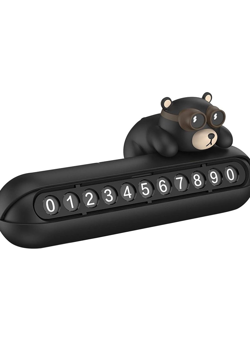 GGOOT Car Temporary Parking Card, Hako Bears Temporary Parking Number Plate Hideable/Replacement Numbers Phone Number Holder, Car Sticker Parking Card Stop Automobile Accessories  - Image 1