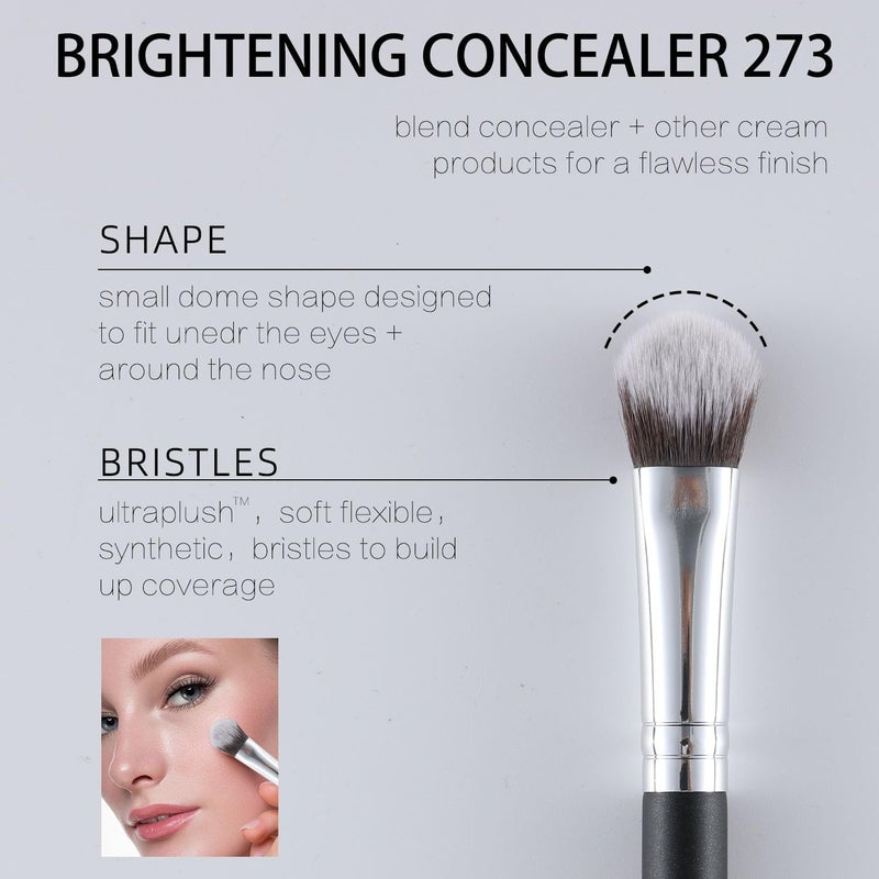 Energy Kitten Paw Concealer Brushes Set Under Eye Setting Powder Makeup Brushes for Liquid Cream Powder Makeup Blending Buffing Nose Contouring Small Foundation Brushes Set - Image 1
