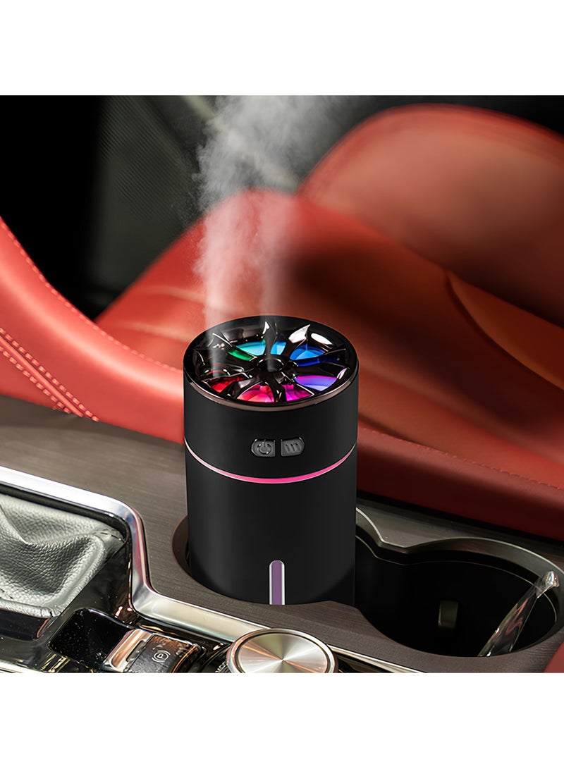 سيوسي موزع روائح الزيوت العطرية للسيارة بدون ماء، مرطب يعمل بالبطارية بفوهة مزدوجة 300 مل، مع أضواء ملونة وأوضاع رش مختلفة، موزع روائح عطرية لاسلكي فائق الهدوء - Image 1