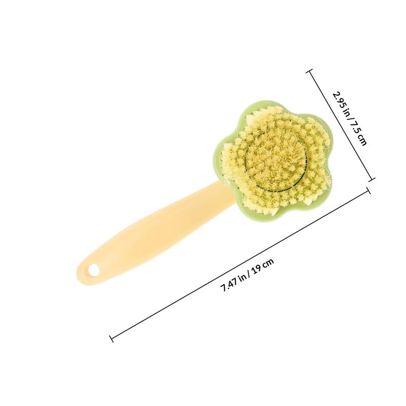 Multipurpose 2 In 1 Detachable Soft Bristle Scrubbing Brush For Shoes And Laundry Cleaning Yellow Green - Image 3