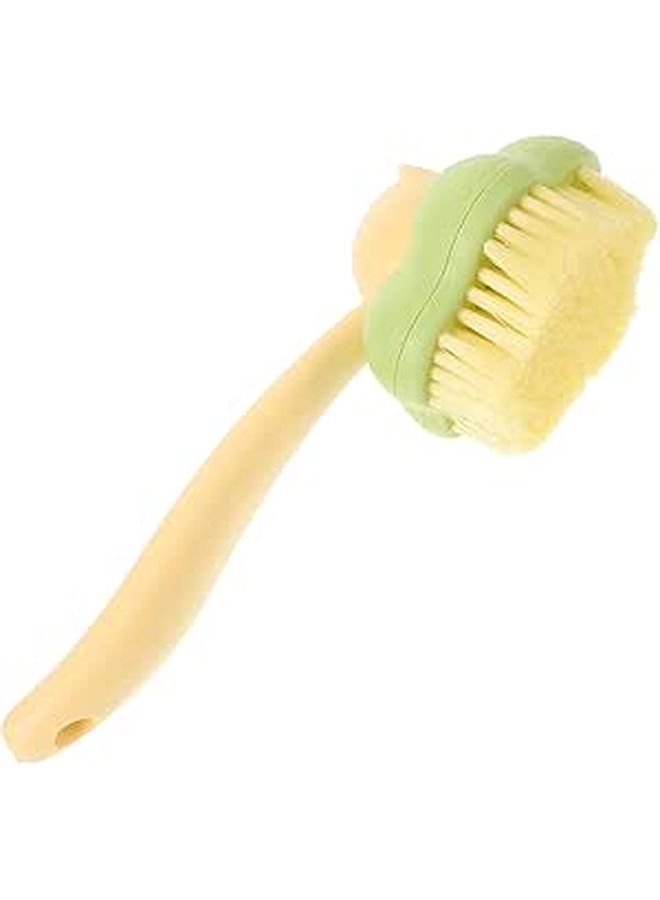 Multipurpose 2 In 1 Detachable Soft Bristle Scrubbing Brush For Shoes And Laundry Cleaning Yellow Green - Image 1