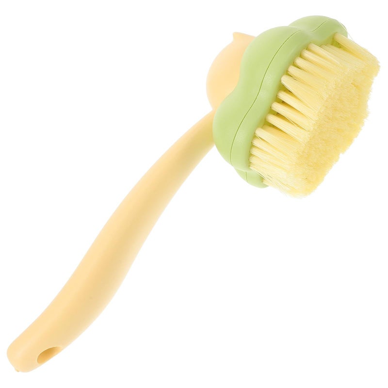Multipurpose 2 In 1 Detachable Soft Bristle Scrubbing Brush For Shoes And Laundry Cleaning Yellow Green - Image 2